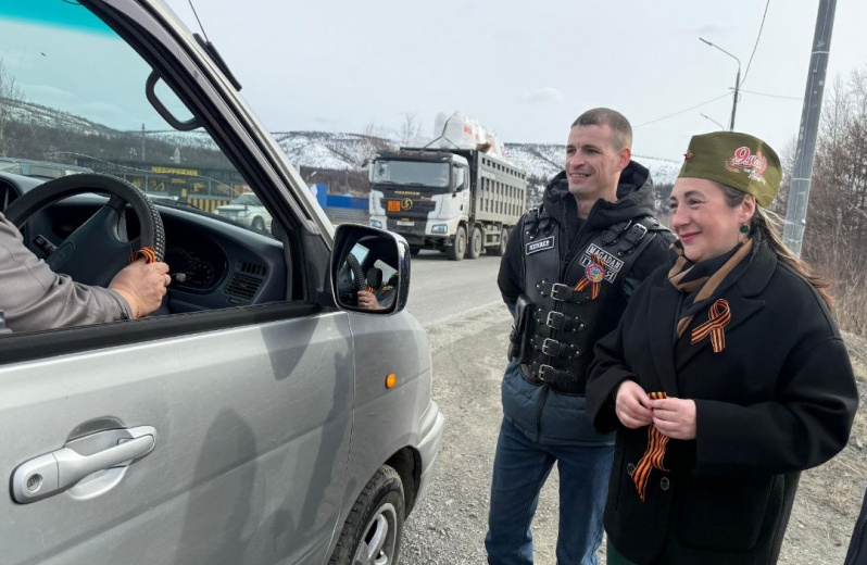 В Магаданской области полицейские и общественники приняли участие в акции «Стрела Победы»